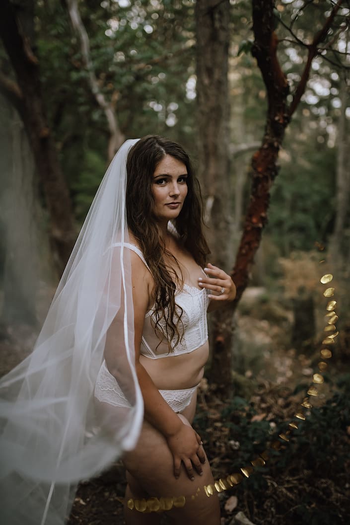 bridal boudoir outdoor photoshoot